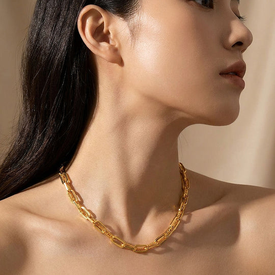 Link Chain Pendant Necklace | Gold | Luxe4354