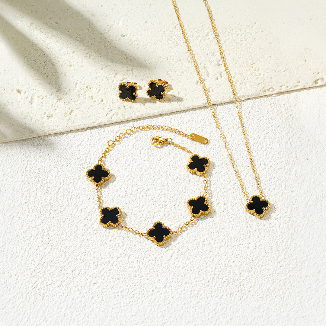 Four-Leaf Clover Jewelry Set | 14K Gold Plated | Luxe4358