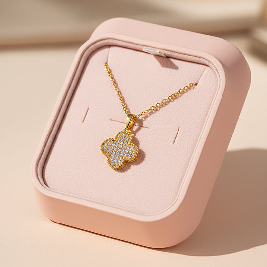 Pavé Pendant Necklace | Gold | Luxe4441 - Luxe Necklace | Singapore Jewellery, Wedding Rings &amp; Gifts | Same Day Delivery | Tiara.com.sg