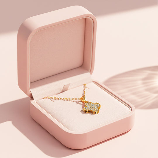 Pavé Pendant Necklace | Gold | Luxe4441 - Luxe Necklace | Singapore Jewellery, Wedding Rings &amp; Gifts | Same Day Delivery | Tiara.com.sg