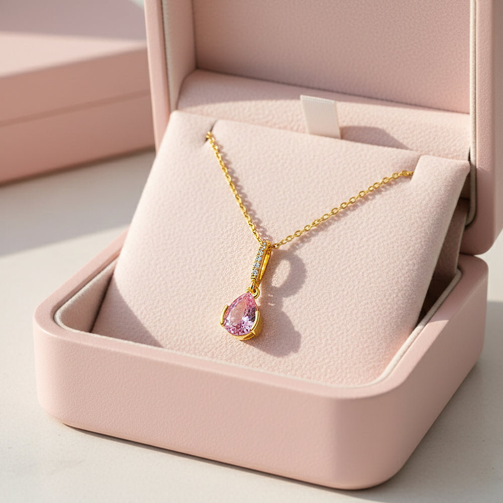 Pear Drop Pendant Necklace | Silver | Luxe4444 - Luxe Necklace | Singapore Jewellery, Wedding Rings & Gifts | Same Day Delivery | Tiara.com.sg