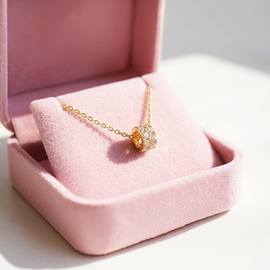 Pavé Bar Pendant Necklace | Gold/Rose Gold | Luxe4454 - Luxe Necklace | Singapore Jewellery, Wedding Rings &amp; Gifts | Same Day Delivery | Tiara.com.sg