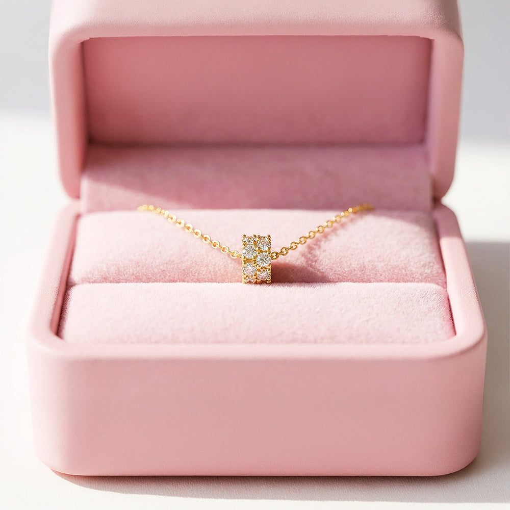 Pavé Bar Pendant Necklace | Gold/Rose Gold | Luxe4454 - Luxe Necklace | Singapore Jewellery, Wedding Rings & Gifts | Same Day Delivery | Tiara.com.sg