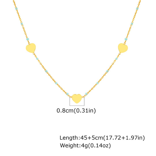 Heart Station Pendant Necklace | Gold | Luxe4456 - Luxe Necklace | Singapore Jewellery, Wedding Rings &amp; Gifts | Same Day Delivery | Tiara.com.sg