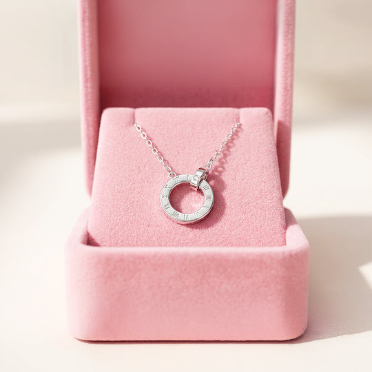 Roman Circle Pendant Necklace | White Gold | Luxe4460 - Luxe Necklace | Singapore Jewellery, Wedding Rings &amp; Gifts | Same Day Delivery | Tiara.com.sg