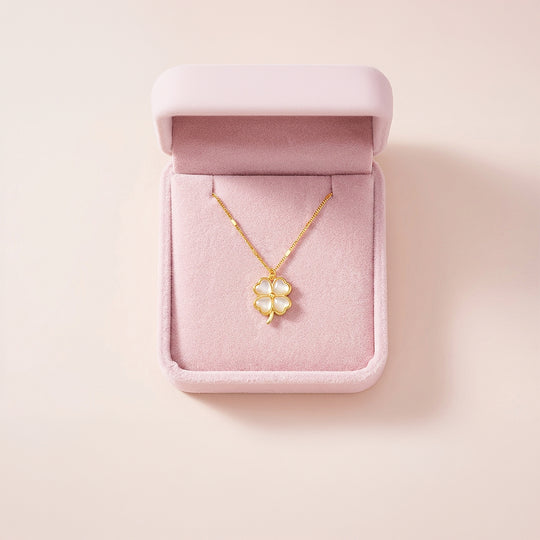 Four-Leaf Clover Pendant Necklace | Gold | Luxe4461 - Luxe Necklace | Singapore Jewellery, Wedding Rings &amp; Gifts | Same Day Delivery | Tiara.com.sg