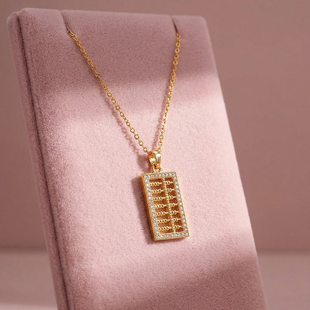 Abacus Pendant Necklace | Gold | Luxe4481 - Luxe Necklace | Singapore Jewellery, Wedding Rings & Gifts | Same Day Delivery | Tiara.com.sg