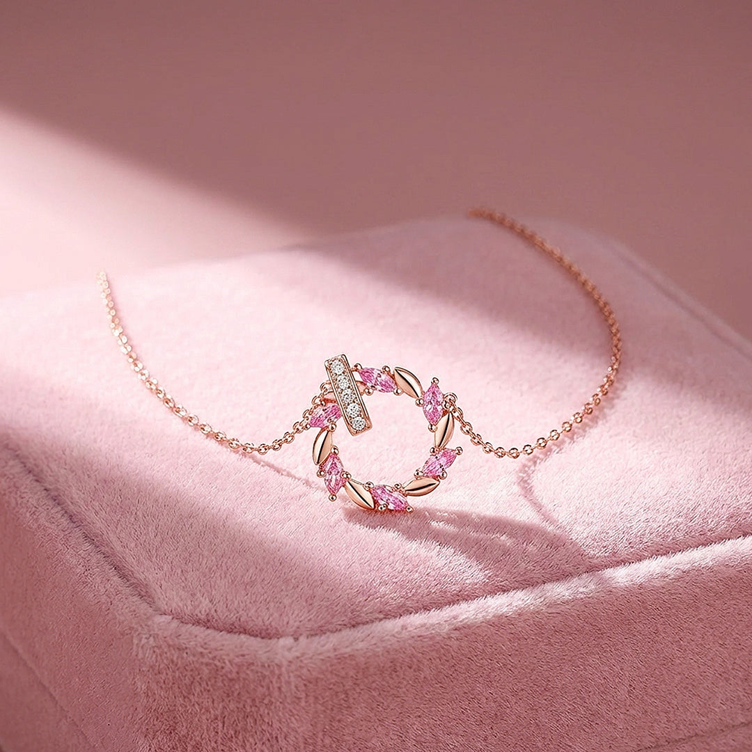 Marquise Petal Halo Pendant Necklace | Rose Gold | Luxe4499 - Luxe Necklace | Singapore Jewellery, Wedding Rings &amp; Gifts | Same Day Delivery | Tiara.com.sg