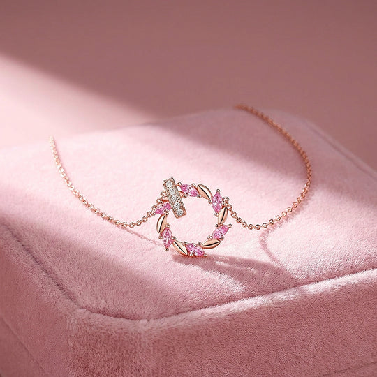 Marquise Petal Halo Pendant Necklace | Rose Gold | Luxe4499 - Luxe Necklace | Singapore Jewellery, Wedding Rings &amp; Gifts | Same Day Delivery | Tiara.com.sg