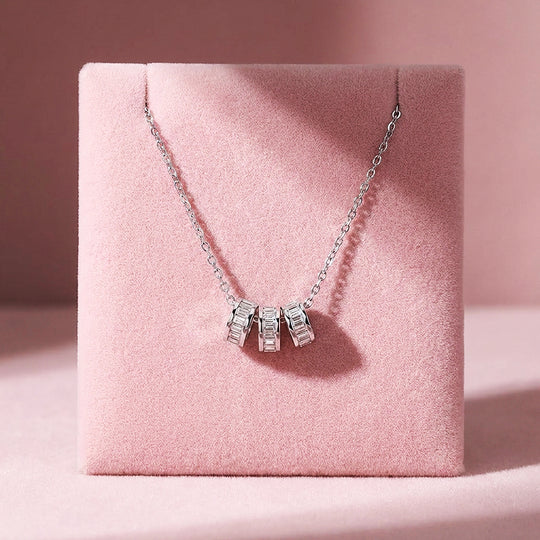 Triple Hoop Pendant Necklace | Silver &amp; Gold | Luxe4501 - Luxe Necklace | Singapore Jewellery, Wedding Rings &amp; Gifts | Same Day Delivery | Tiara.com.sg