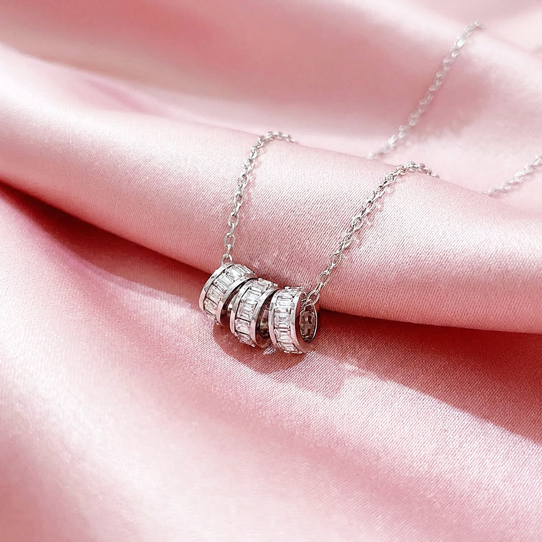 Triple Hoop Pendant Necklace | Silver &amp; Gold | Luxe4501 - Luxe Necklace | Singapore Jewellery, Wedding Rings &amp; Gifts | Same Day Delivery | Tiara.com.sg