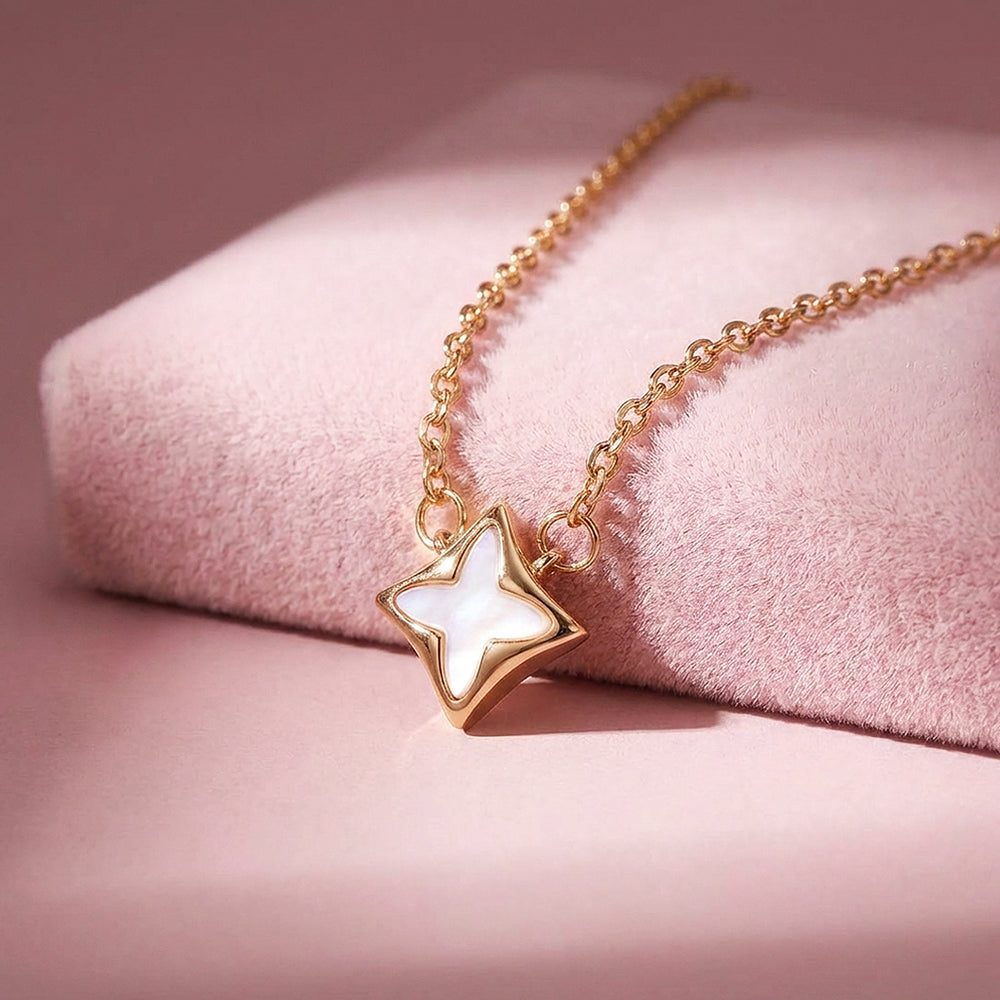 Star Mother-of-Pearl Pendant Necklace | Rose Gold | Luxe4503 - Luxe Necklace | Singapore Jewellery, Wedding Rings & Gifts | Same Day Delivery | Tiara.com.sg