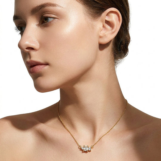 Emerald-Cut Trio Pendant Necklace | Luxe4524