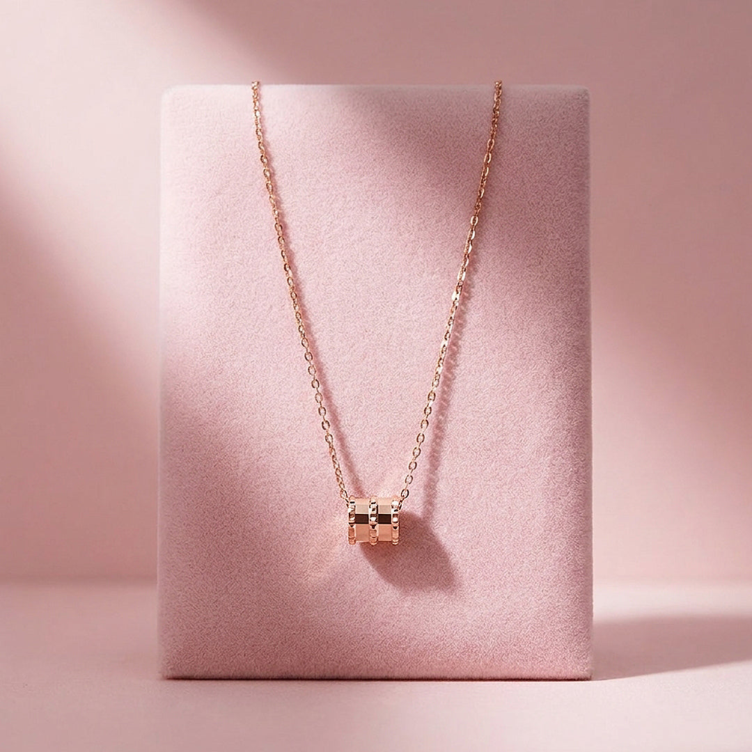Ribbed Barrel Pendant Necklace | Luxe4525