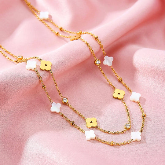 Clover Station Necklace | Luxe4530