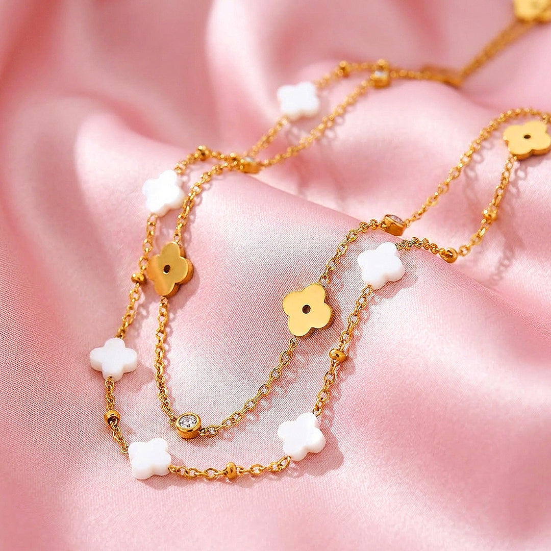 Clover Station Necklace | Luxe4530