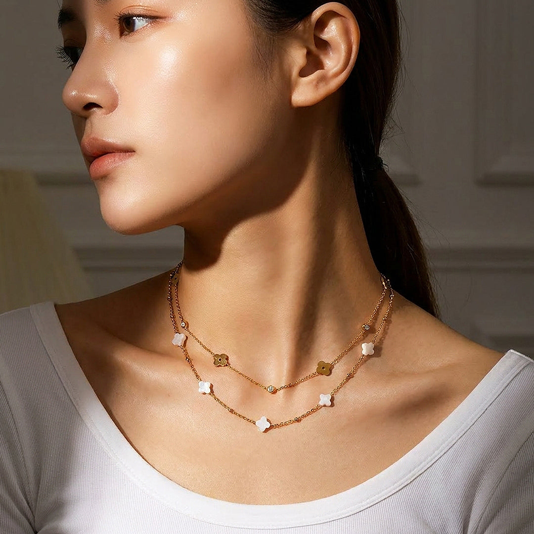 Clover Station Necklace | Luxe4530