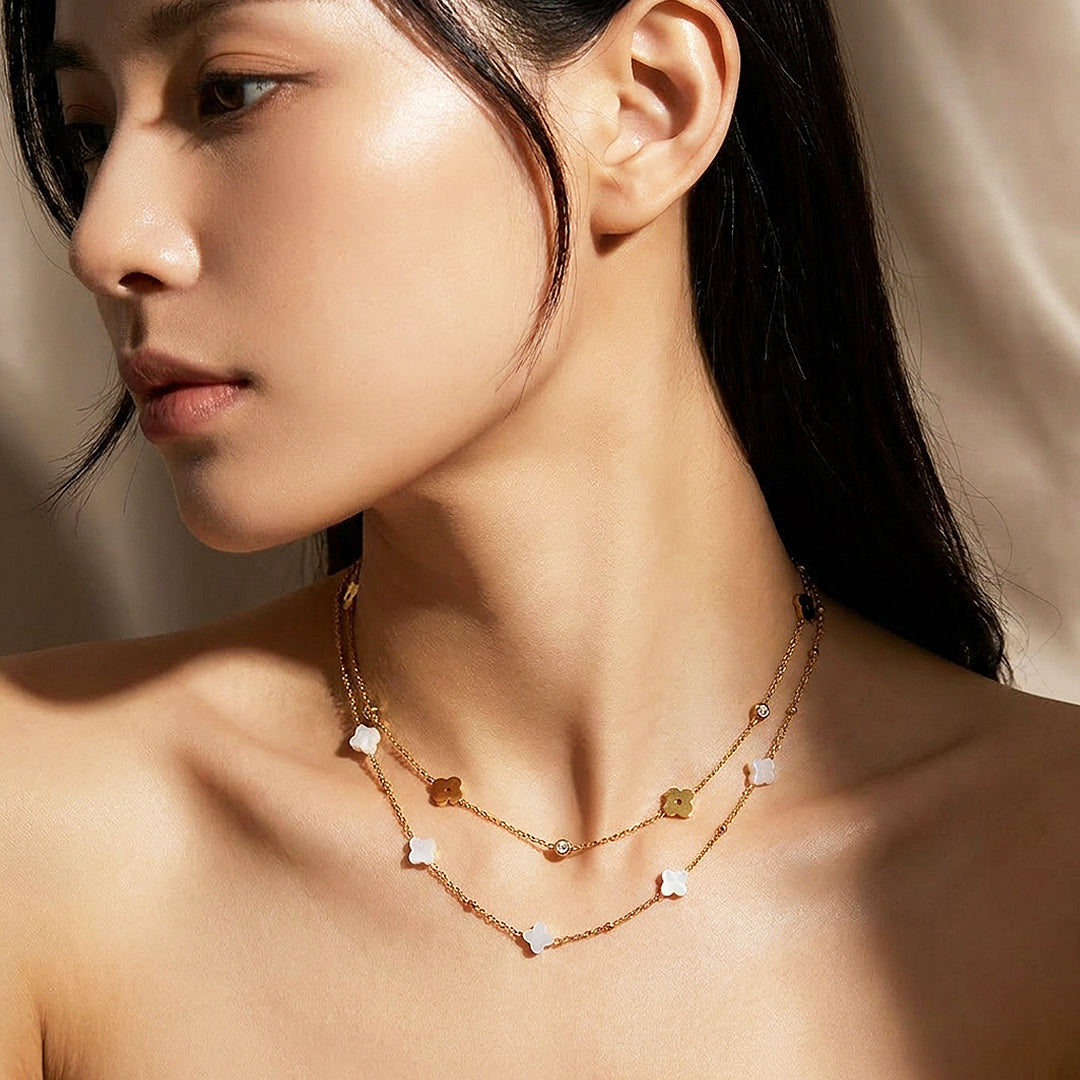 Clover Station Necklace | Luxe4530