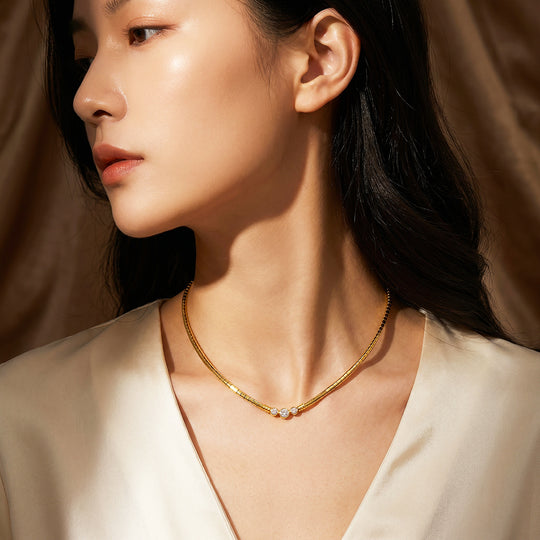 Triple Bezel Tank Chain Necklace | Luxe4556