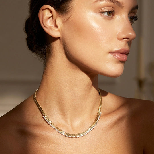 Herringbone Tennis Necklace | Luxe4559