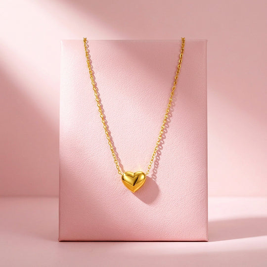 Puffy Heart Pendant Necklace | Luxe4560
