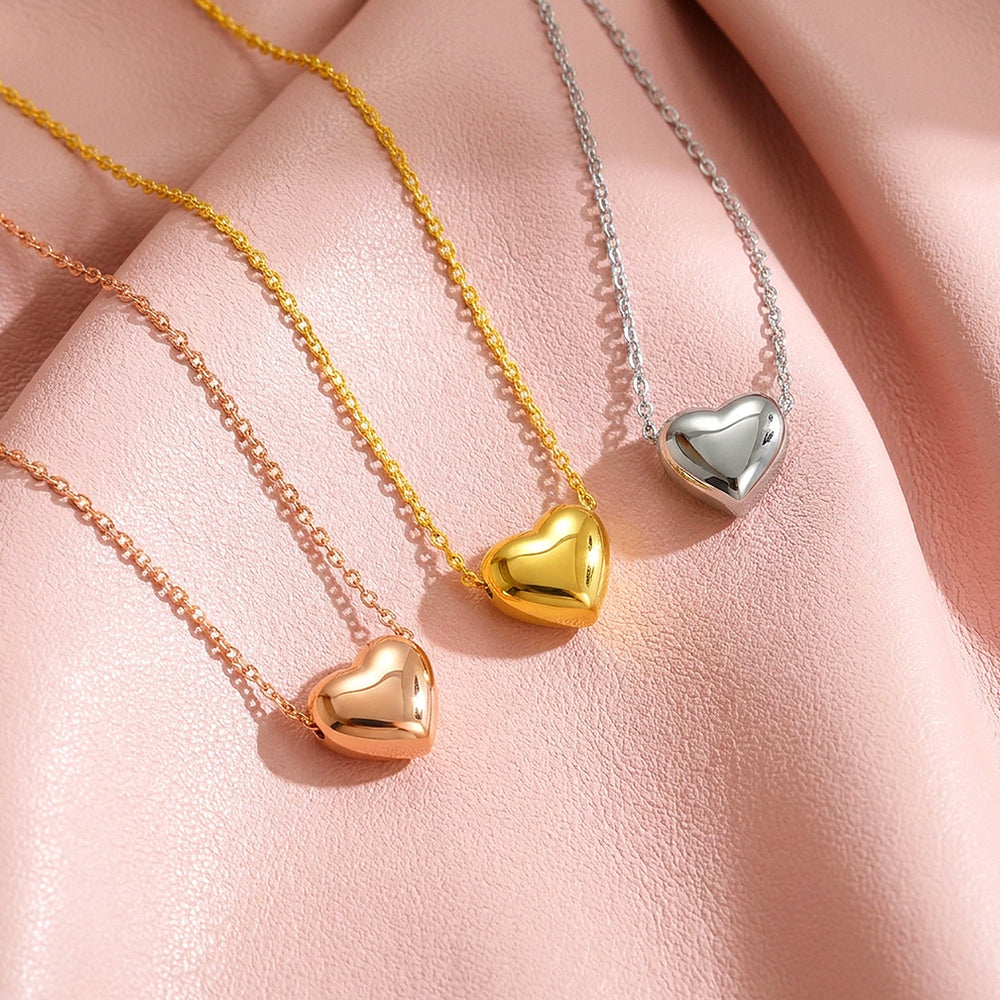 Puffy Heart Pendant Necklace | Luxe4560
