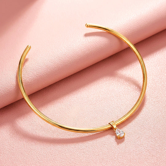 Pear Drop Torque Choker Necklace | Luxe4565