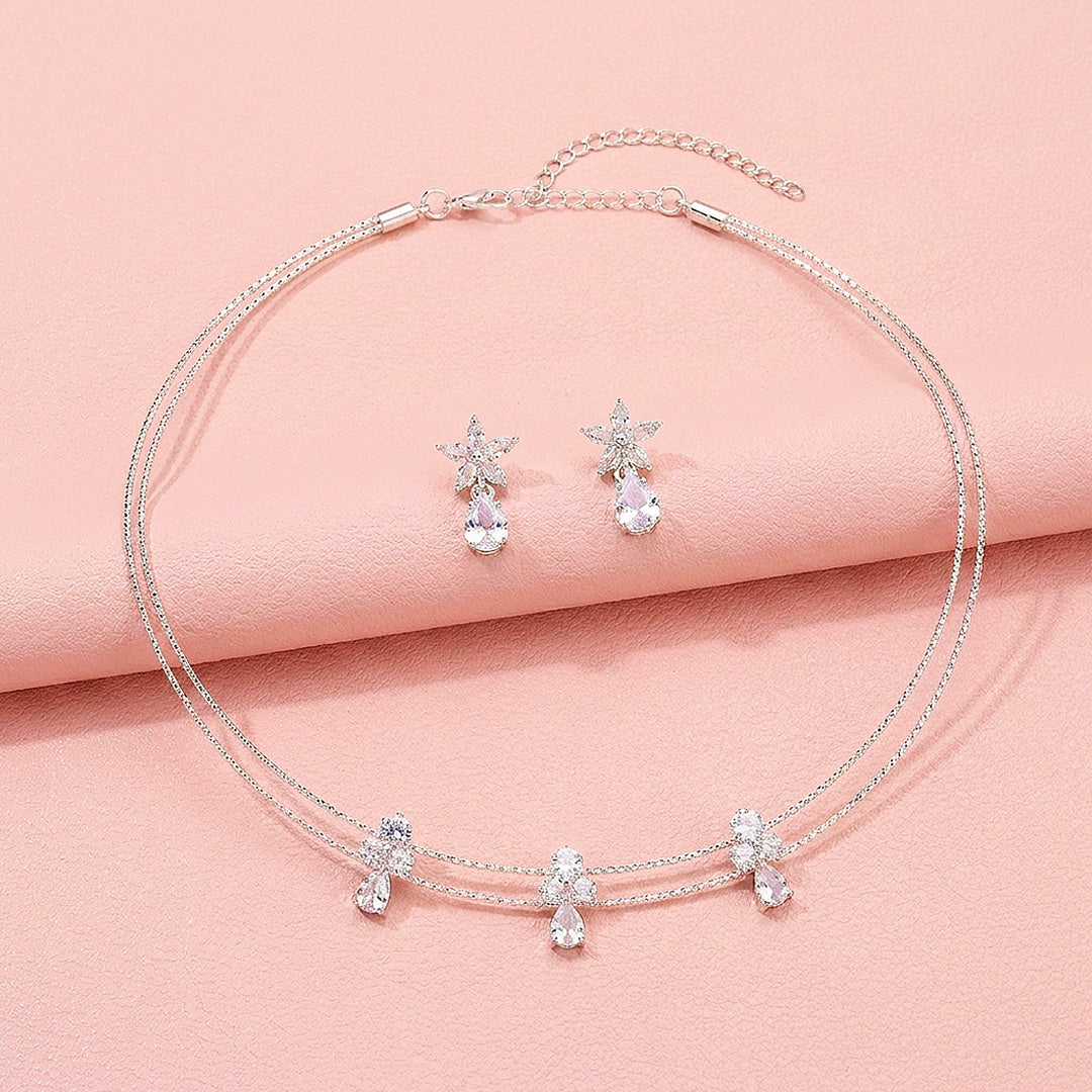 Floral Star Necklace &amp; Earrings Set | Luxe4567