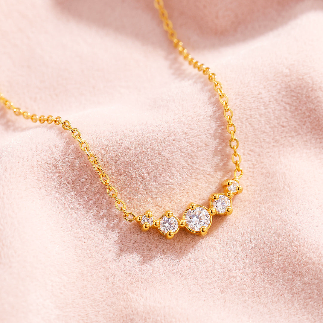 Five-Stone Graduating Diamond Simulant Necklace | Luxe4574