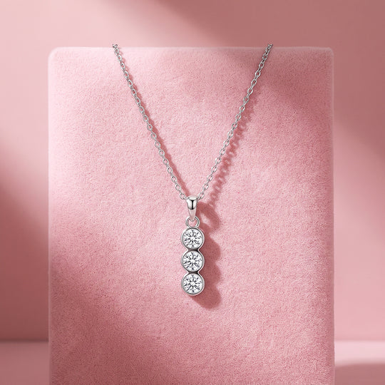 Triple Bezel Drop Necklace | Luxe4576