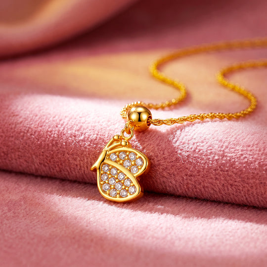 Pavé Butterfly Pendant Necklace | Luxe4578