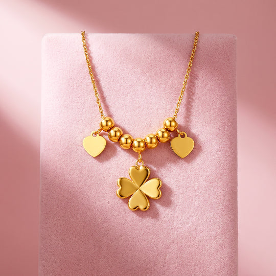 Clover &amp; Heart Charm Necklace | Luxe4579