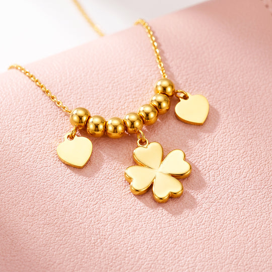 Clover &amp; Heart Charm Necklace | Luxe4579