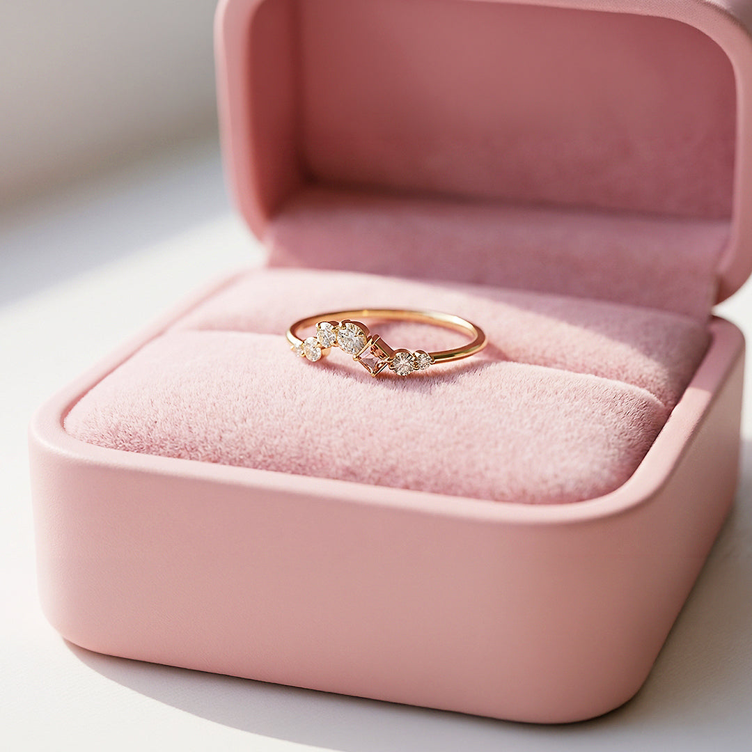 18K Gold Finish Wishbone Ring - Luxe5158 - Rings | Singapore Jewellery, Wedding Rings &amp; Gifts | Same Day Delivery | Tiara.com.sg