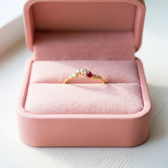 18K Gold Finish Wishbone Ring - Luxe5158 - Rings | Singapore Jewellery, Wedding Rings &amp; Gifts | Same Day Delivery | Tiara.com.sg