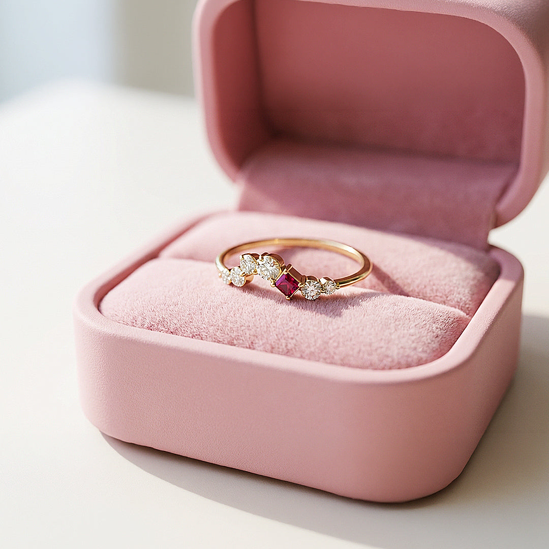 18K Gold Finish Wishbone Ring - Luxe5158 - Rings | Singapore Jewellery, Wedding Rings &amp; Gifts | Same Day Delivery | Tiara.com.sg