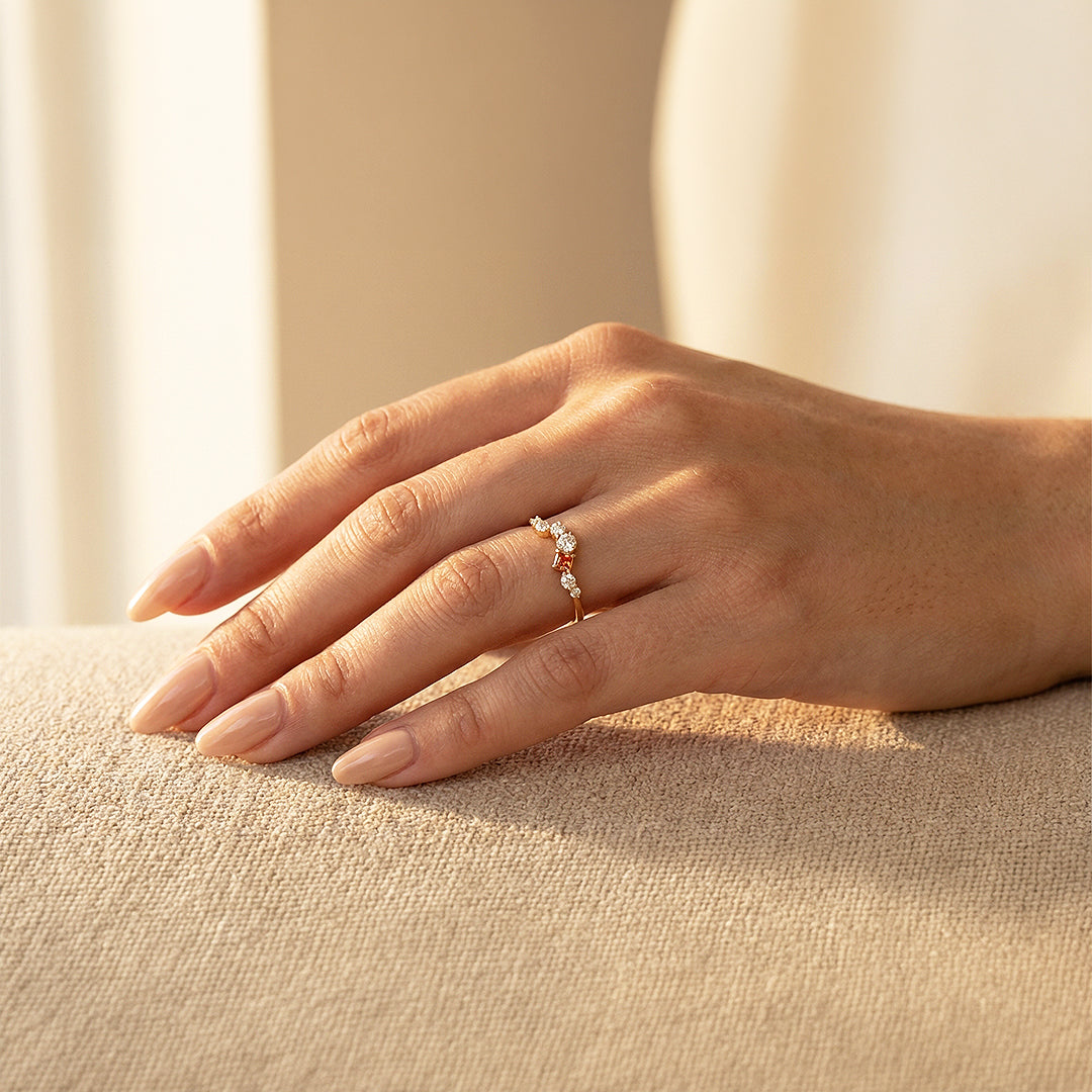 18K Gold Finish Wishbone Ring - Luxe5158 - Rings | Singapore Jewellery, Wedding Rings &amp; Gifts | Same Day Delivery | Tiara.com.sg