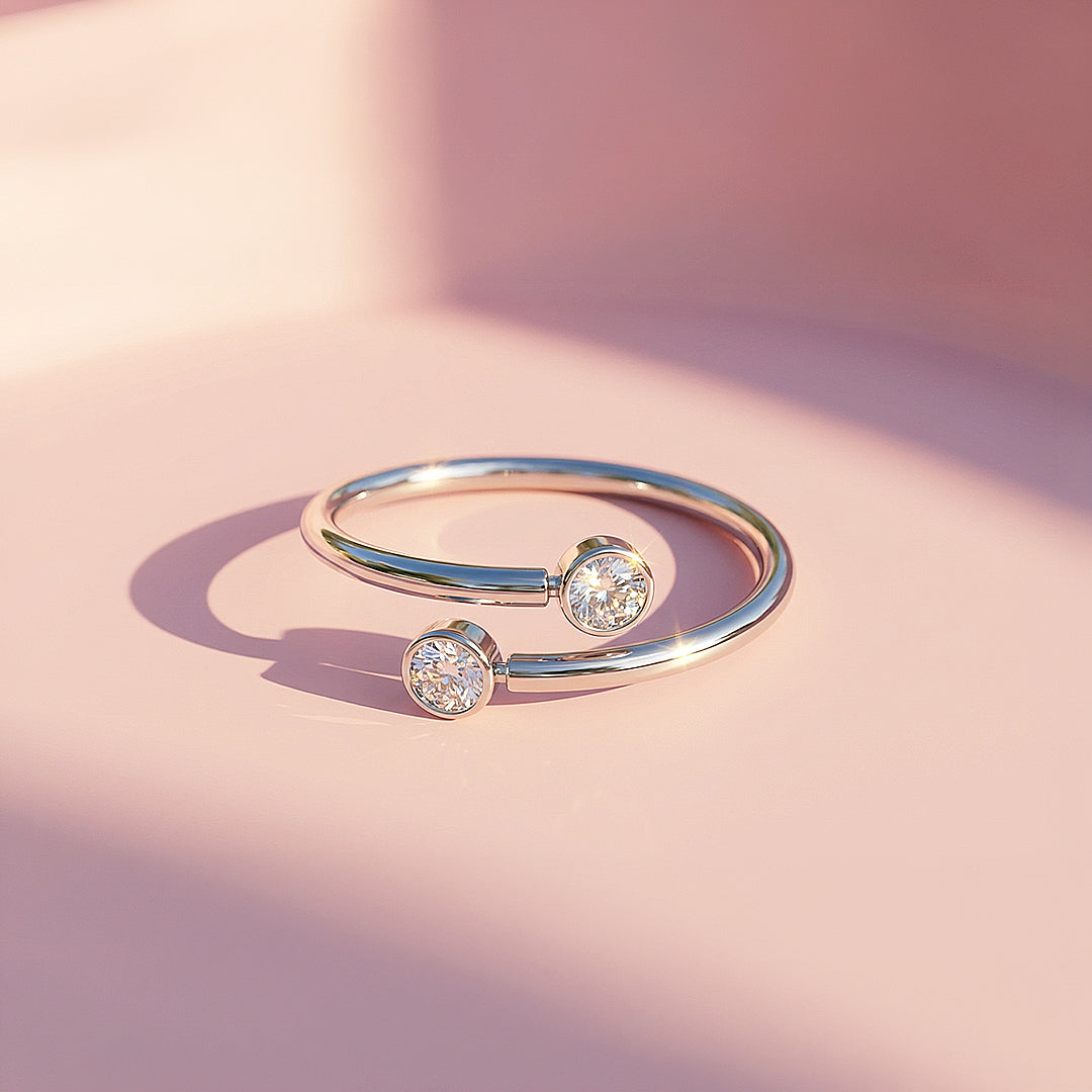 Toi et Moi Ring | Diamond Simulant | Stainless Steel | Luxe5166 - Rings | Singapore Jewellery, Wedding Rings &amp; Gifts | Same Day Delivery | Tiara.com.sg