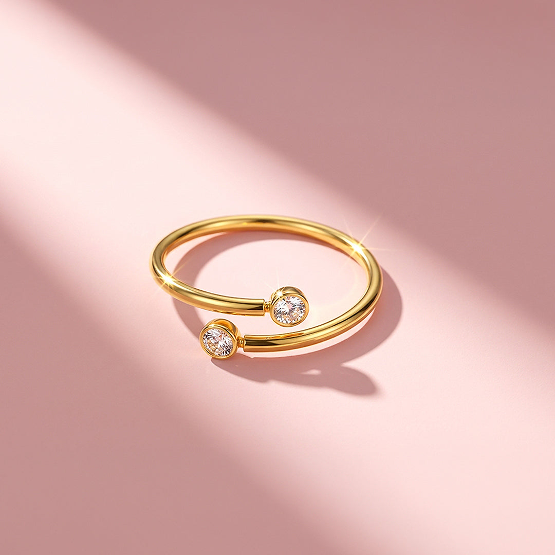 Toi et Moi Ring | Diamond Simulant | Stainless Steel | Luxe5166 - Rings | Singapore Jewellery, Wedding Rings & Gifts | Same Day Delivery | Tiara.com.sg