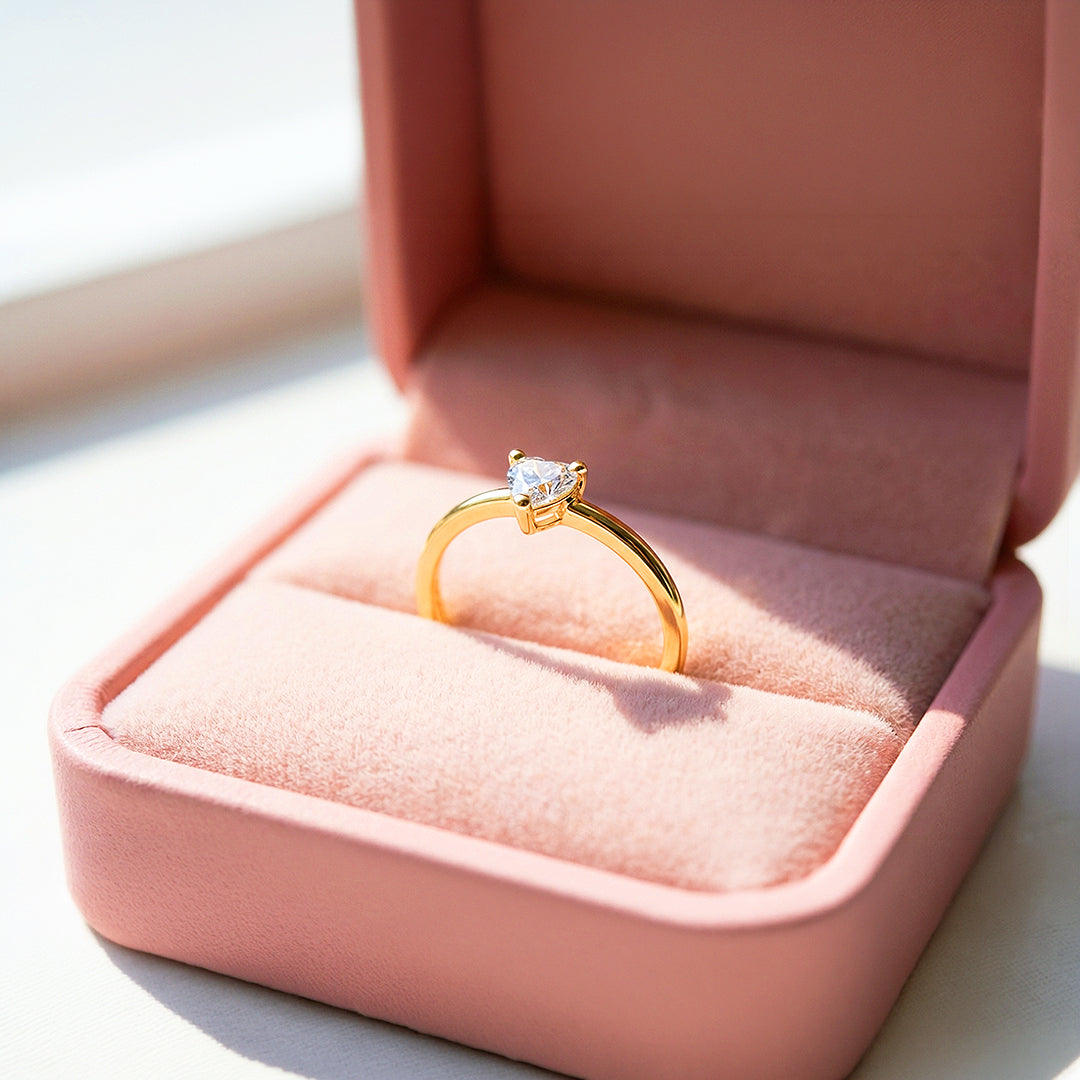 Solitaire Ring | Heart Cut | Diamond Simulant | Luxe5167 - Rings | Singapore Jewellery, Wedding Rings &amp; Gifts | Same Day Delivery | Tiara.com.sg
