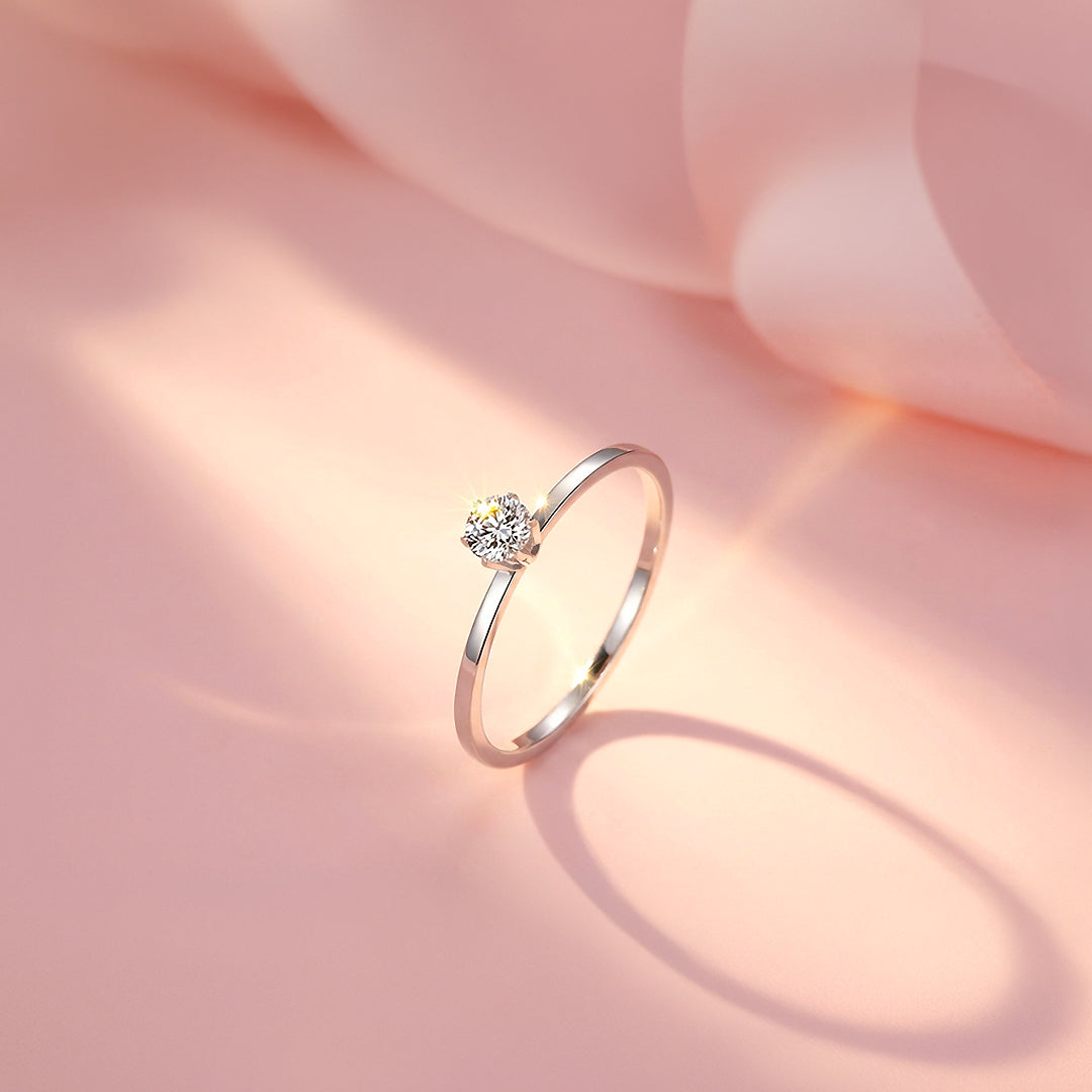 Dainty Solitaire Ring | Diamond Simulant | Titanium Steel | Luxe5169 - Rings | Singapore Jewellery, Wedding Rings &amp; Gifts | Same Day Delivery | Tiara.com.sg