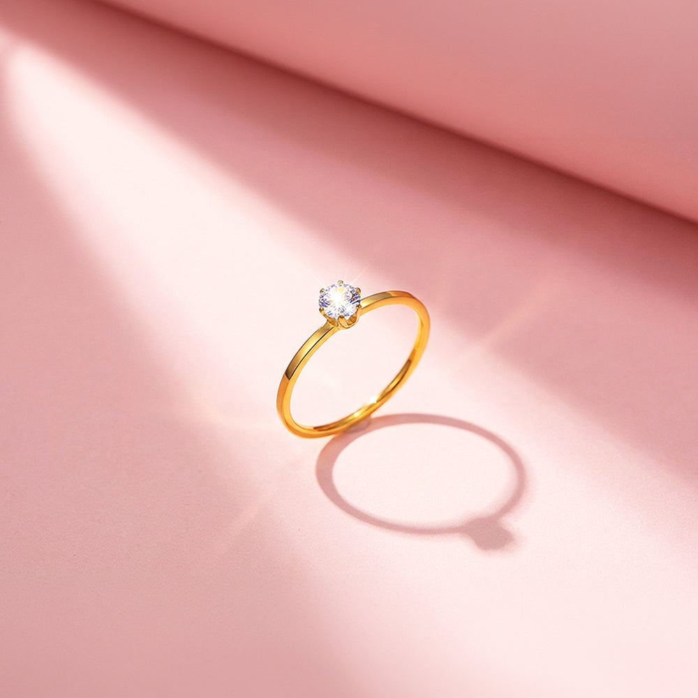Dainty Solitaire Ring | Diamond Simulant | Titanium Steel | Luxe5169 - Rings | Singapore Jewellery, Wedding Rings & Gifts | Same Day Delivery | Tiara.com.sg