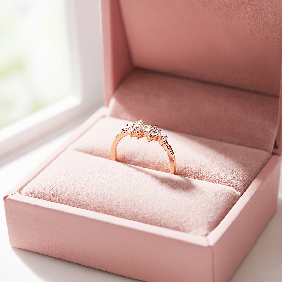 Cluster Ring | Petite Brilliance | Diamond Simulant | Titanium Steel | Luxe5170 - Rings | Singapore Jewellery, Wedding Rings &amp; Gifts | Same Day Delivery | Tiara.com.sg