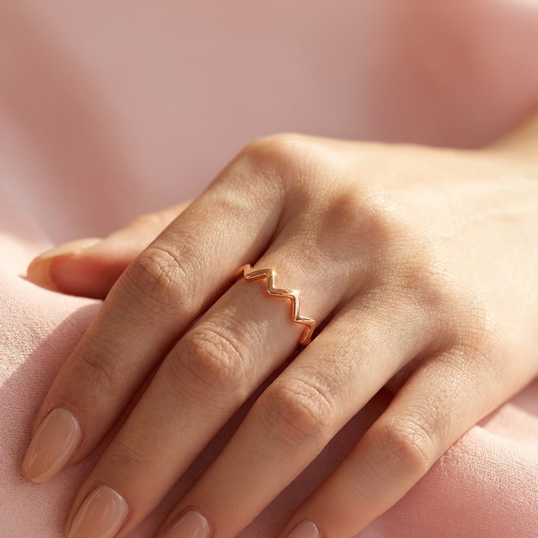 Minimalist Band | Geometric Zig-Zag | Titanium Steel | Luxe5171 - Rings | Singapore Jewellery, Wedding Rings &amp; Gifts | Same Day Delivery | Tiara.com.sg