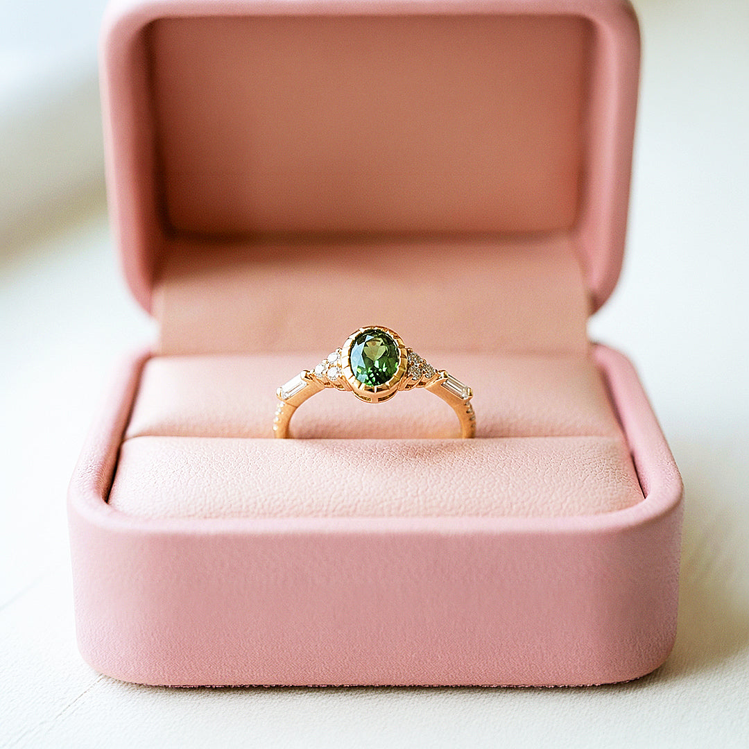 Solitaire Ring | Oval Cut | Peridot Diamond Simulant | Gold Plated | Luxe5178 - Rings | Singapore Jewellery, Wedding Rings &amp; Gifts | Same Day Delivery | Tiara.com.sg