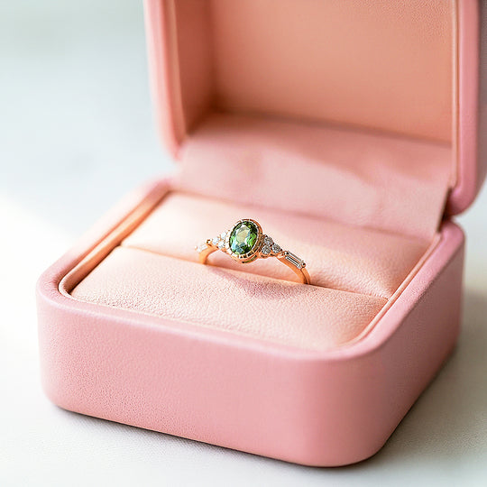 Solitaire Ring | Oval Cut | Peridot Diamond Simulant | Gold Plated | Luxe5178 - Rings | Singapore Jewellery, Wedding Rings &amp; Gifts | Same Day Delivery | Tiara.com.sg