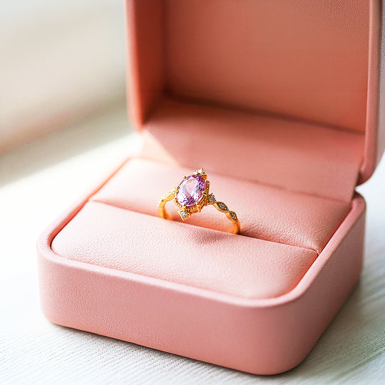 Solitaire Ring | Oval Cut | Amethyst Diamond Simulant | Luxe5179 - Rings | Singapore Jewellery, Wedding Rings &amp; Gifts | Same Day Delivery | Tiara.com.sg