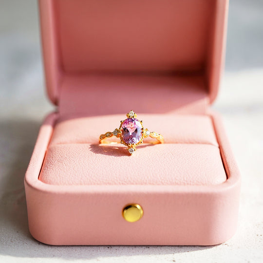 Solitaire Ring | Oval Cut | Amethyst Diamond Simulant | Luxe5179 - Rings | Singapore Jewellery, Wedding Rings &amp; Gifts | Same Day Delivery | Tiara.com.sg