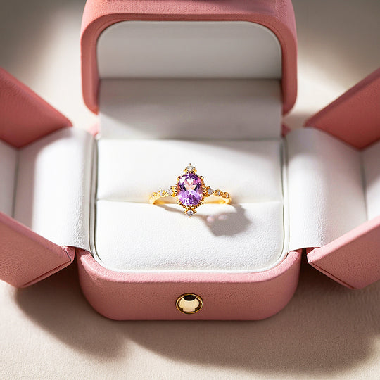 Solitaire Ring | Oval Cut | Amethyst Diamond Simulant | Luxe5179 - Rings | Singapore Jewellery, Wedding Rings &amp; Gifts | Same Day Delivery | Tiara.com.sg