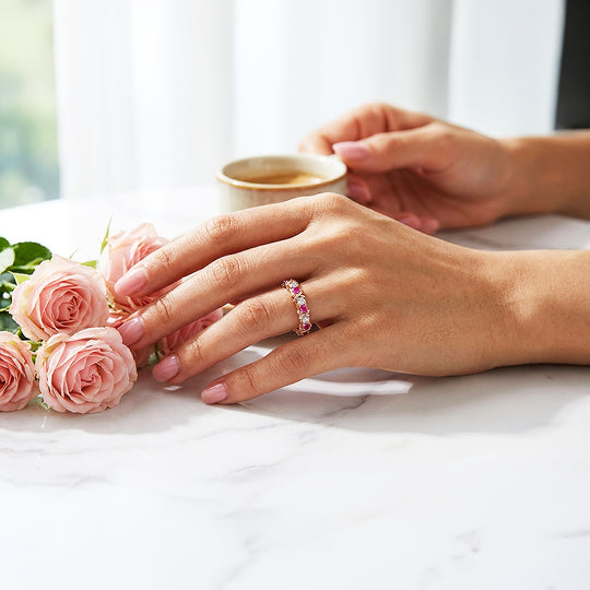 Eternity Cross Band | Adjustable | Diamond Simulant | Dual-Tone Plated | Luxe5180 - Rings | Singapore Jewellery, Wedding Rings &amp; Gifts | Same Day Delivery | Tiara.com.sg